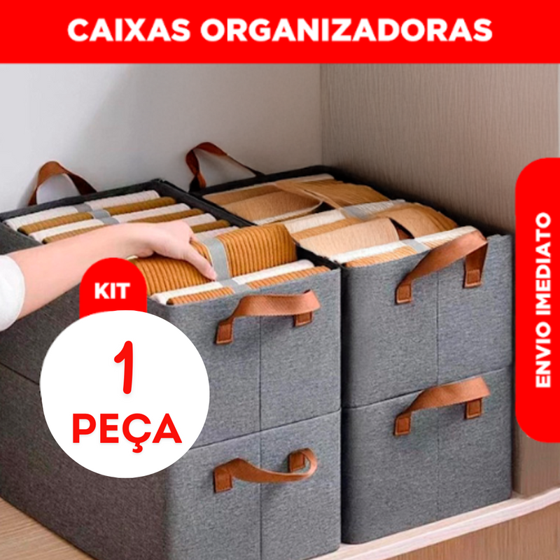 Caixa Organizadora Dobrável 25L com Alças – Kit com 2, 3 ou 4 Unidades para Organizar com Estilo e Economia de Espaço!