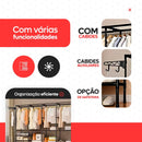 Arara Cabideiro com Sapateira e 10 Prateleiras – 4 Colunas, Super Resistente e Espaçosa para Closet e Quarto!