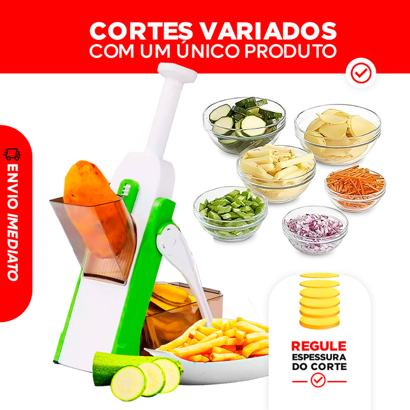 Cortador e Fatiador Multifuncional com Lâminas Inox – 8 Tipos de Corte para Cozinhar com Agilidade e Precisão!