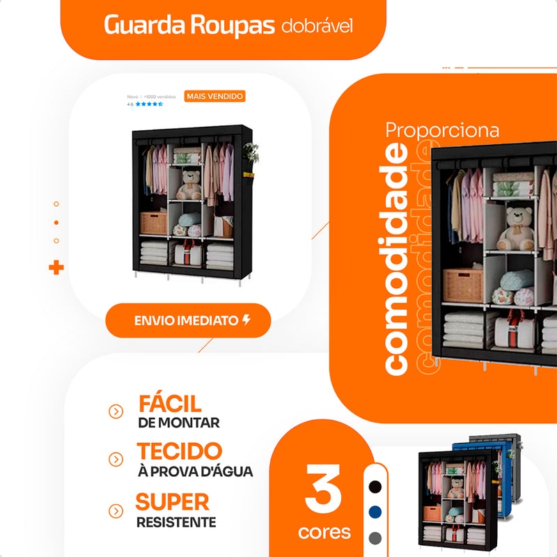 Guarda Roupa Dobrável Organizador Roupas Closet Roupeiro