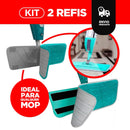 KIT 2 Refils de Microfibra Verde para Mop Spray – Limpeza Profunda Sem Esforço, Sem Riscos e com Sustentabilidade!