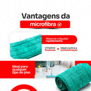 KIT 2 Refils de Microfibra Verde para Mop Spray – Limpeza Profunda Sem Esforço, Sem Riscos e com Sustentabilidade!