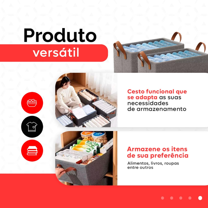 Caixa Organizadora Dobrável 25L com Alças – Kit com 2, 3 ou 4 Unidades para Organizar com Estilo e Economia de Espaço!