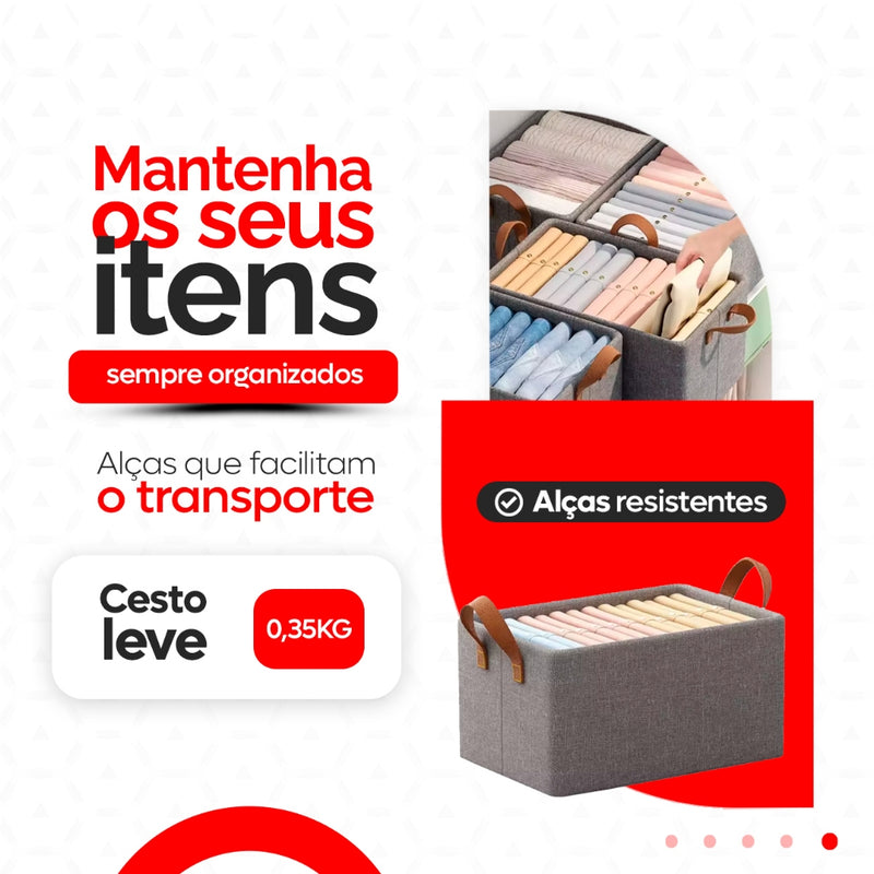 Caixa Organizadora Dobrável 25L com Alças – Kit com 2, 3 ou 4 Unidades para Organizar com Estilo e Economia de Espaço!