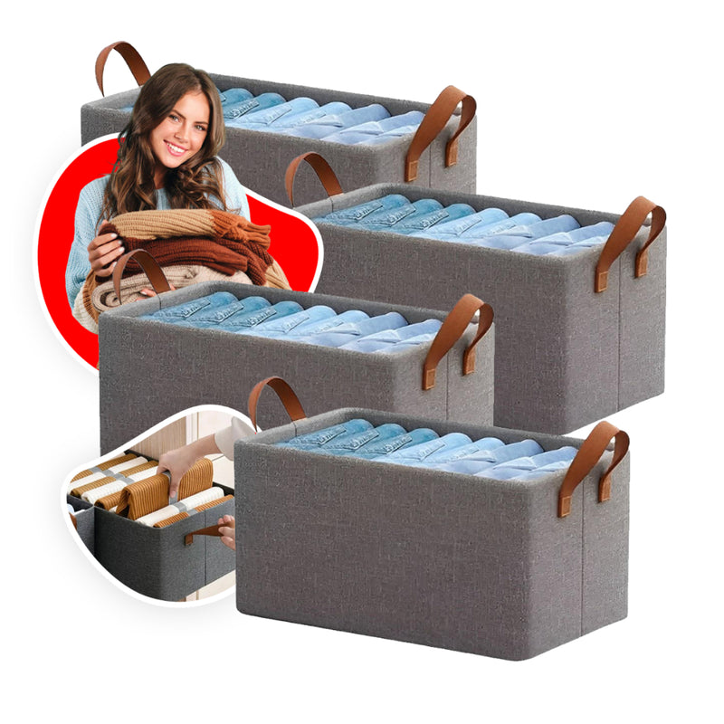 Caixa Organizadora Dobrável 25L com Alças – Kit com 2, 3 ou 4 Unidades para Organizar com Estilo e Economia de Espaço!
