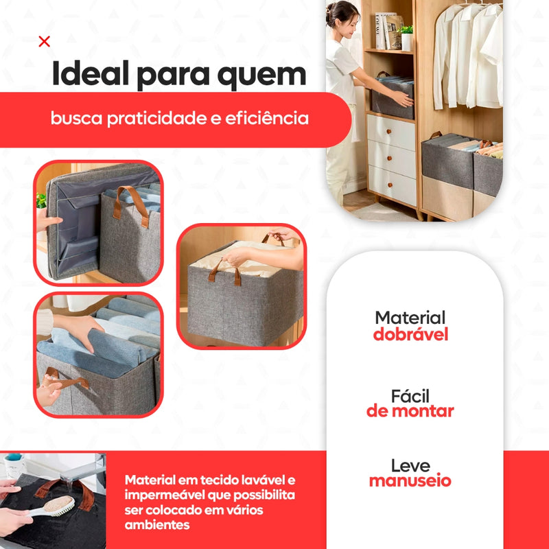 Caixa Organizadora Dobrável 25L com Alças – Kit com 2, 3 ou 4 Unidades para Organizar com Estilo e Economia de Espaço!