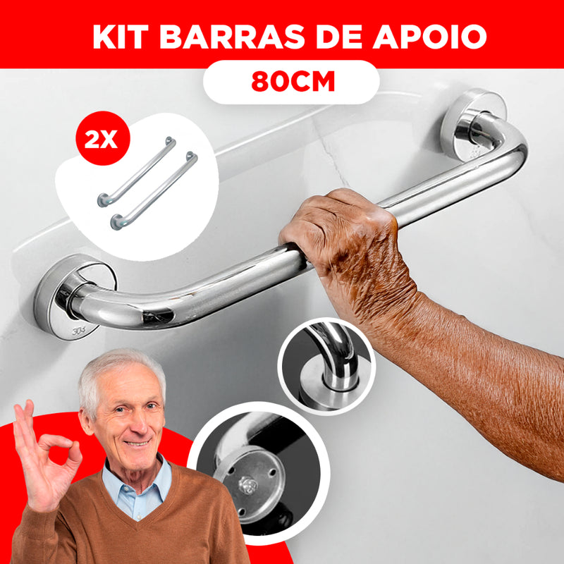 Barra de Apoio para Banheiro 80cm Inox – Segurança para Idosos, Vaso Sanitário e Cadeirantes