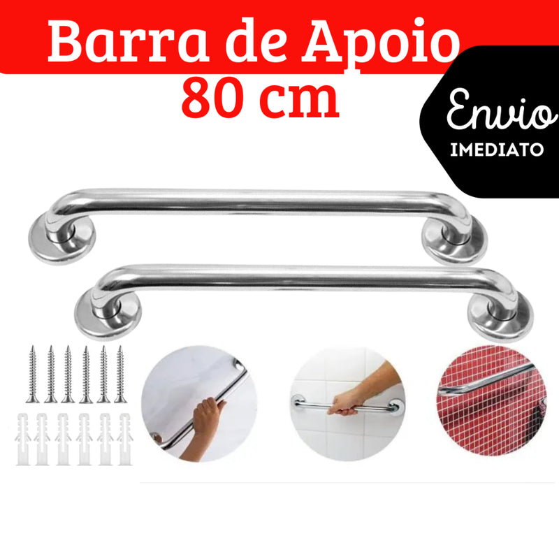 Barra de Apoio para Banheiro 80cm Inox – Segurança para Idosos, Vaso Sanitário e Cadeirantes