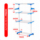Varal de Chão Retrátil 3 Andares com Rodinhas – Organização e Praticidade para Seu Lar!